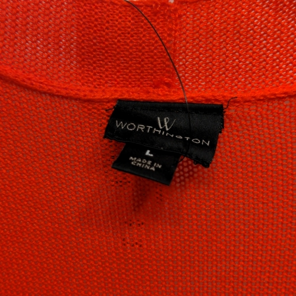 Worthington orange open front sweater - Picture 2 of 7